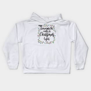 my favorite color is christmas lights Kids Hoodie